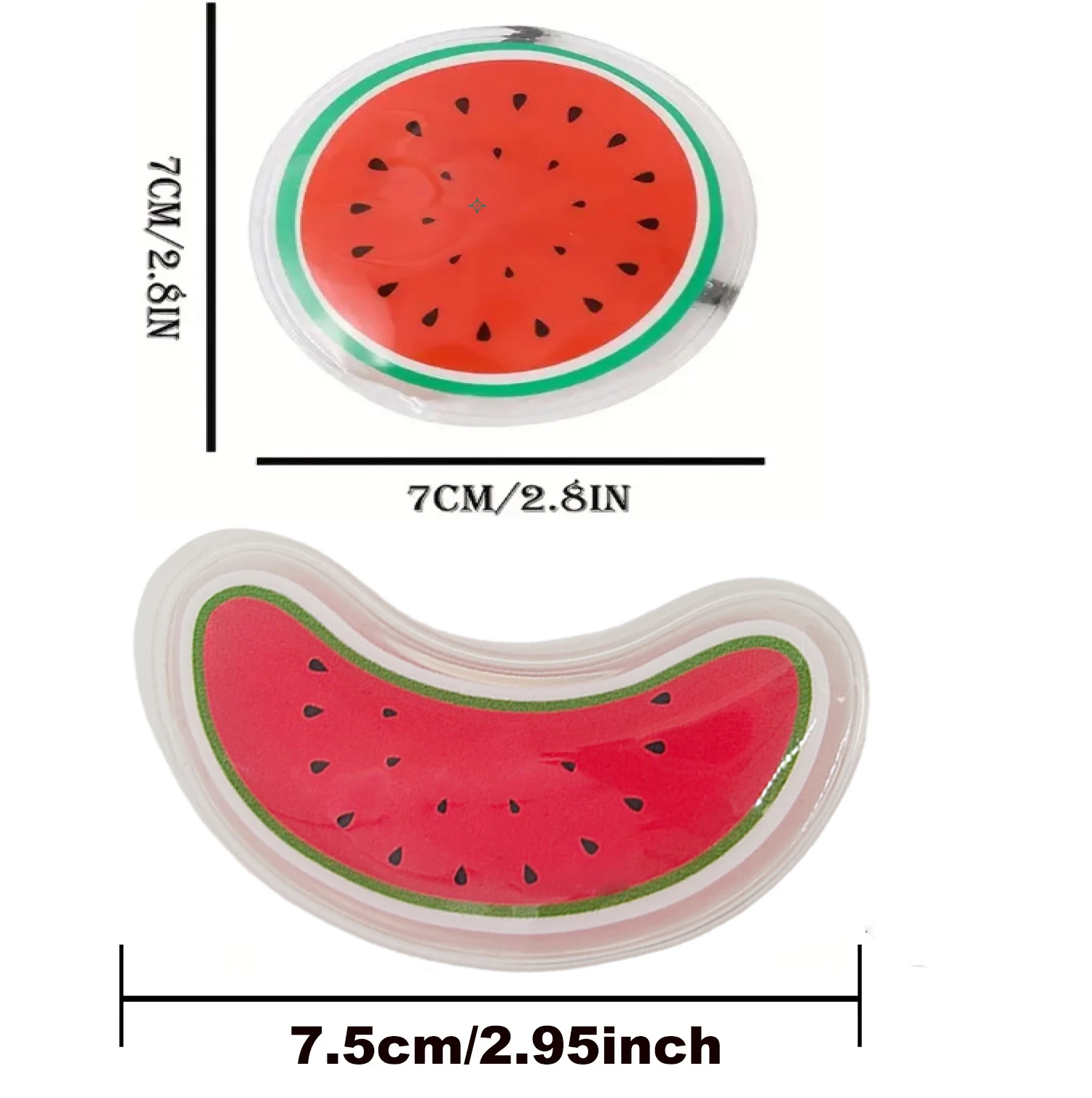 Fruit-Themed Reusable Gel Eye Mask – Hot & Cold Compress Pads for Eye Relaxation, Cooling & Warming Relief (Watermelon/Cucumber）