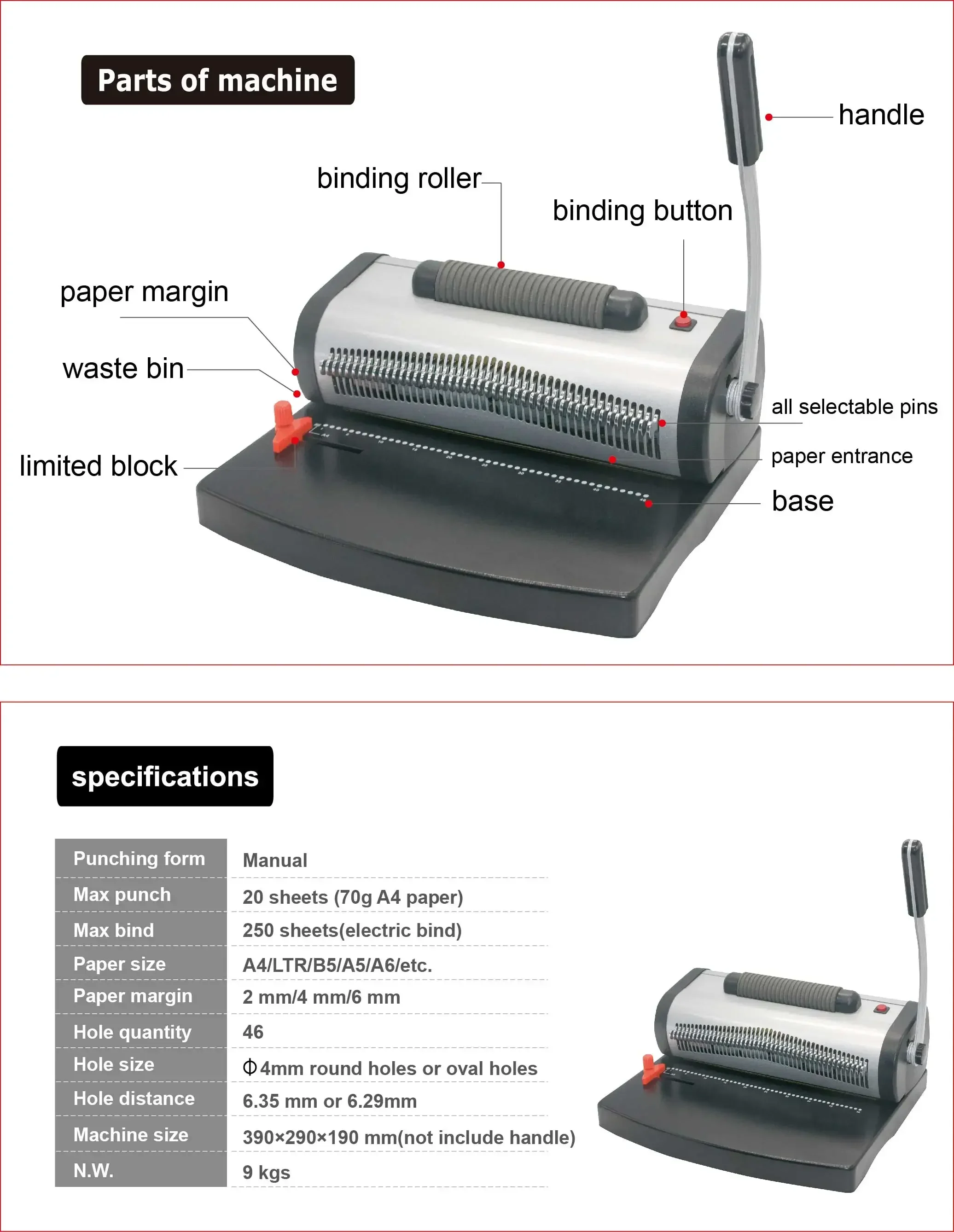 CY-C628 Industrial livro vinculativo máquina, Mini Cof bobina vinculativo máquina de 20 folhas, papel 70g