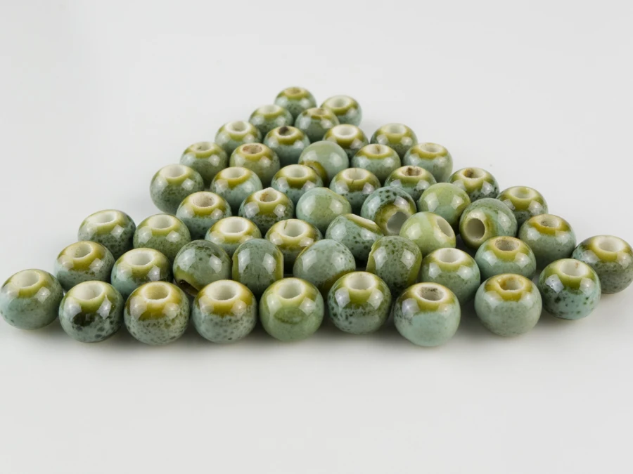 6# 100pcs Jingdezhen Ceramic Beads  Round  Yoga Procelain Bead For Jewelry Making 6mm  Beads #A506B