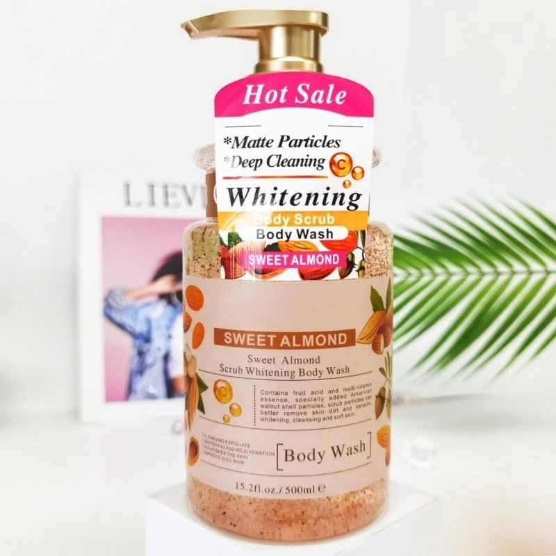 

Scrub Body Wash Vitamin E Almond Essences Moisturizing Shower Gels 16.9fl-oz