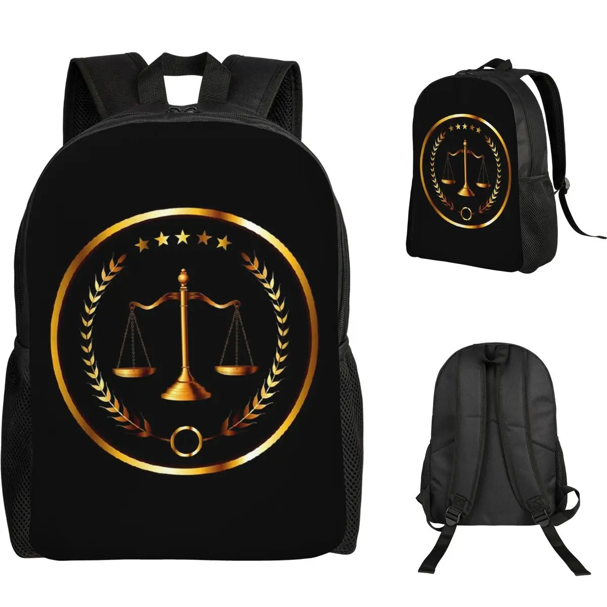 

Рюкзак с логотипом Gold Scales Of Justice Law для юристов, юридических контор, студентов, мальчиков и девочек, школьная сумка, сумка для ноутбука, сумка через плечо
