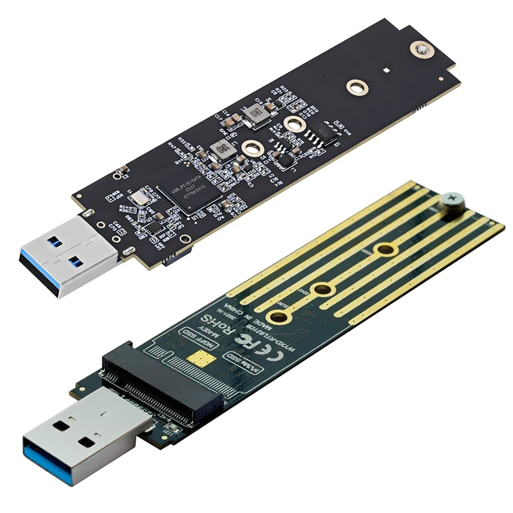 Adaptor USB M.2 NVMe 10Gbps USB 3.1 Gen 2 Protokol Ganda NVMe SATA M2 Papan SSD Maks 2TB Mendukung UASP TRIM
