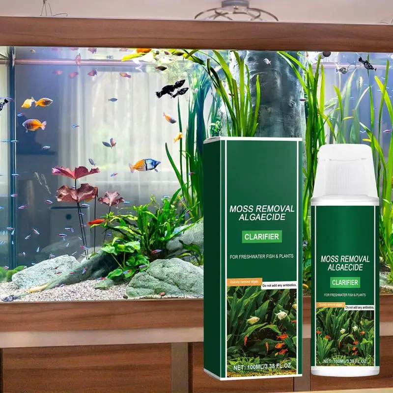 100ml algaecide clarifier with Measuring Cup Purifying water does not harm fish for Aquarium Remove Green brown algae moss