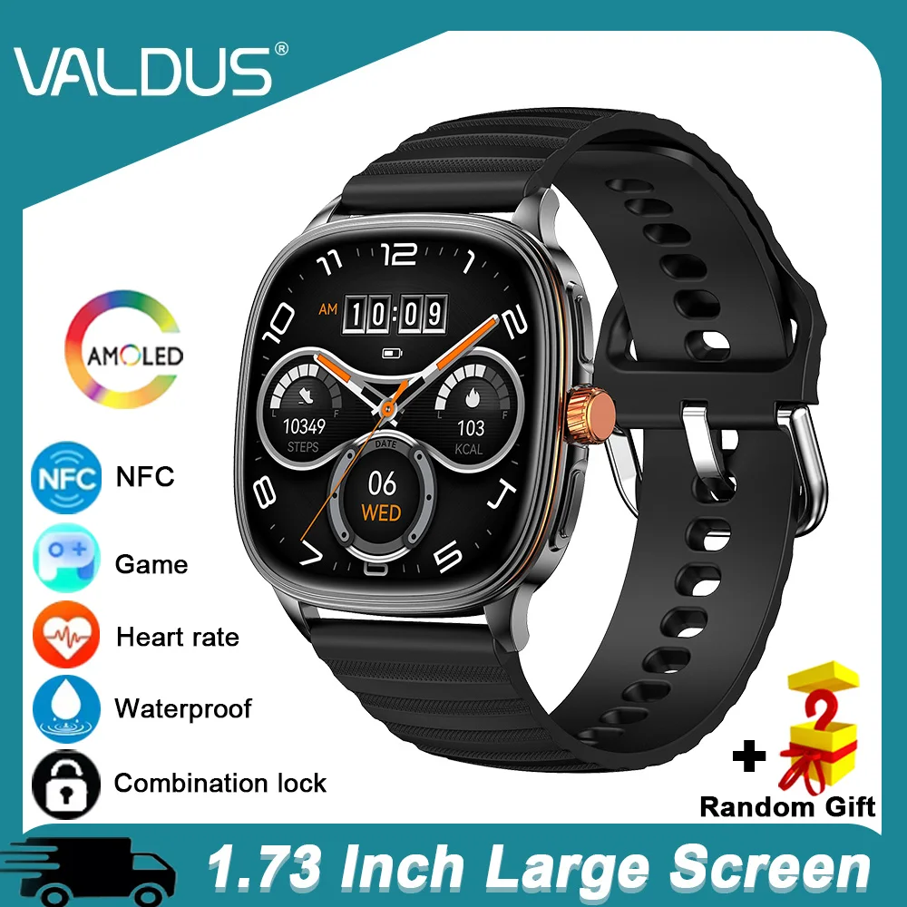 

Умные часы VALDUS VS21 Pro AMOLED для мужчин и женщин, спортивный фитнес-трекер, водонепроницаемые, с NFC, Bluetooth-звонками, новинка 2026 года, для Android и IOS