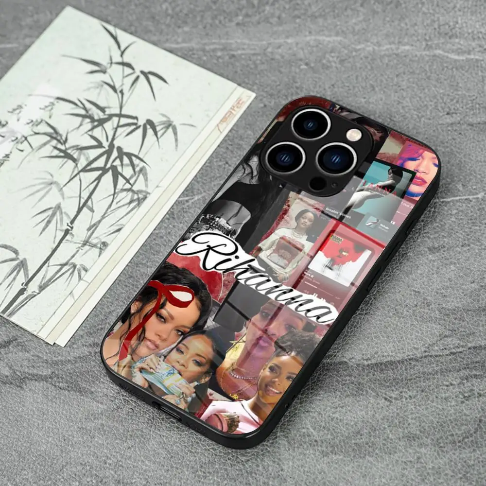 Чехол для телефона R-Rihanna (популярная певица) для iPhone 17 16 Pro Max 15 14 Pro 11 12 13 Plus Mini, Samsung Galaxy S26 S25, стеклянный чехол