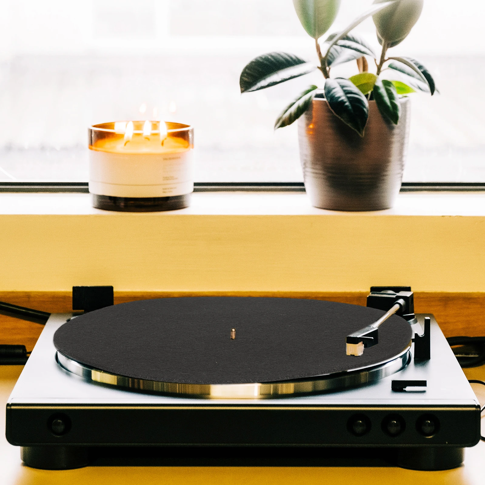 

2Pcs Scratch Resistant Turntable Platter Mat Reliable Record Protective Pad for Phonograph Use Easy Install Disc Protective Pad