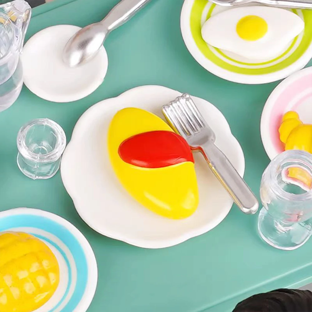 Mini cocina de simulación 1:12, pequeños electrodomésticos, mesas de comedor, adornos para casa de muñecas, muebles en miniatura, modelo de cocina