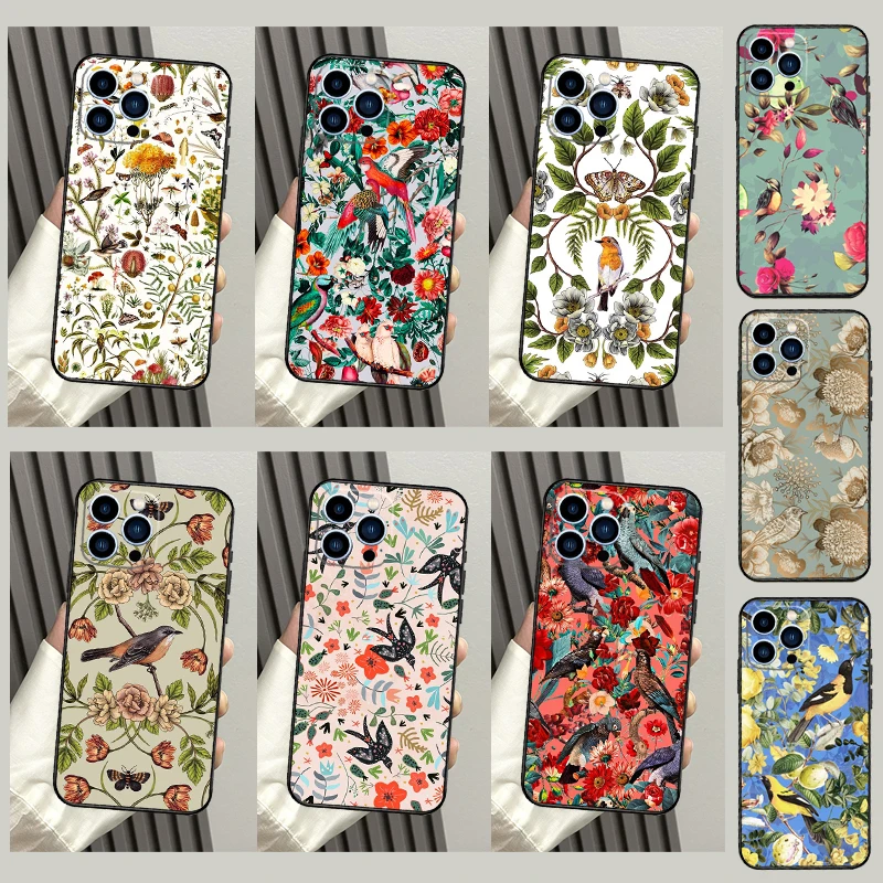 Garden Birds Case For Samsung Galaxy S25 Ultra S22 S21 S20 S24 S23 Ultra S9 S10 Plus S25 FE Cover Coque