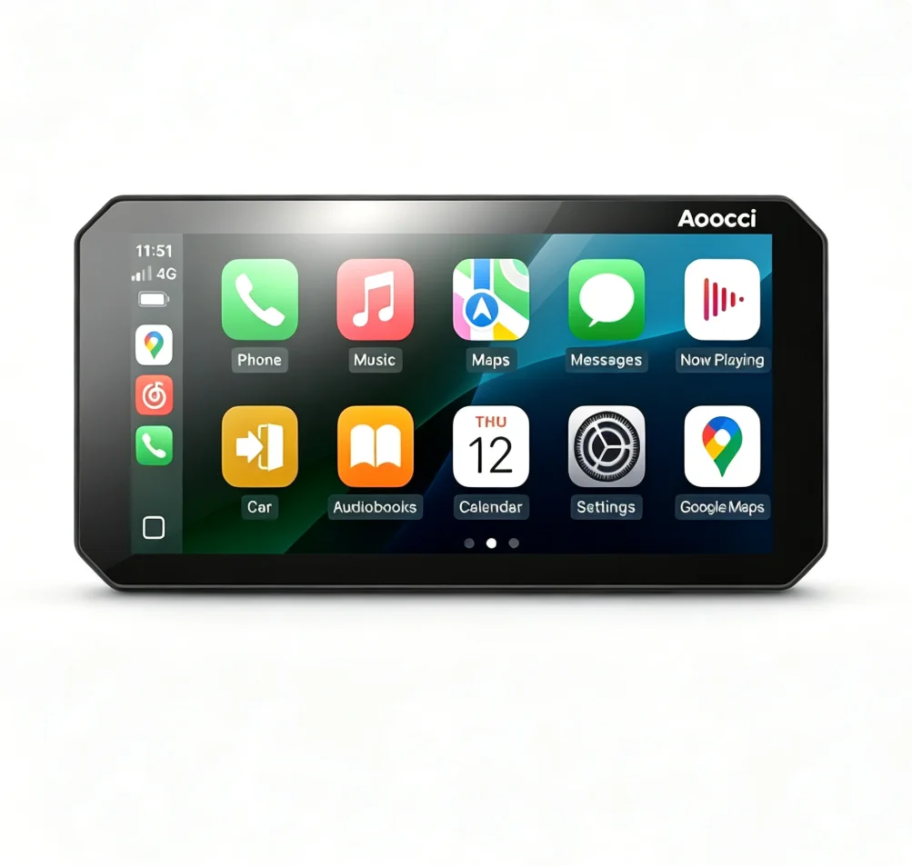 Aoocci C9 ProMax Motorcycle CarPlay Display with Dash Cam 6