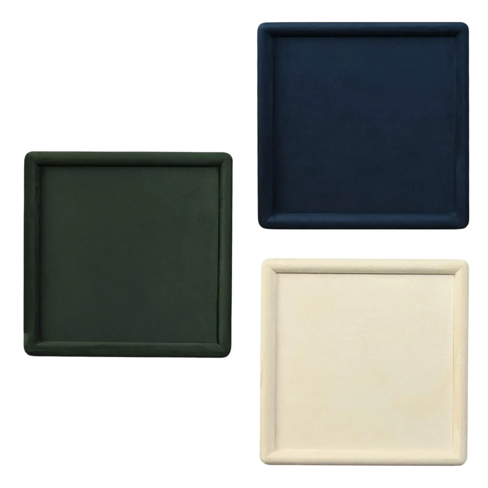 

Velvet Jewelry Display Tray Square Decorative Jewelry Dish Elegant Trinket Dish for Earrings Bangle Rings Bracelets Necklaces