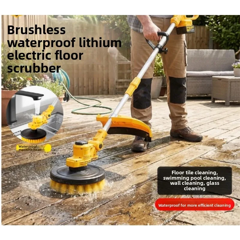 Electric Floor Washer Cleaning Brush for Patio Stone Moss Outdoor Wall Bathroom Surface Scrubbing