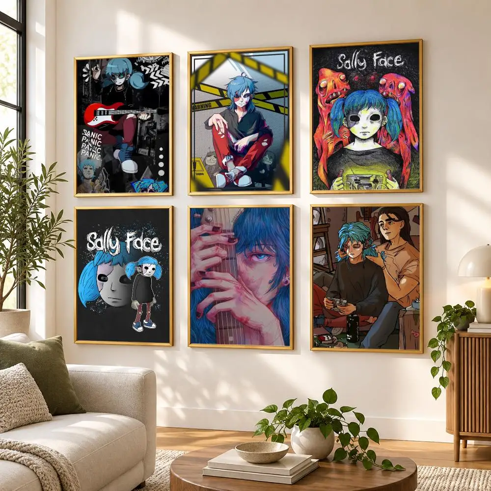 Game Sally Face anime Poster HD art sticky wall waterproof home living room bedroom bar aesthetic decoration