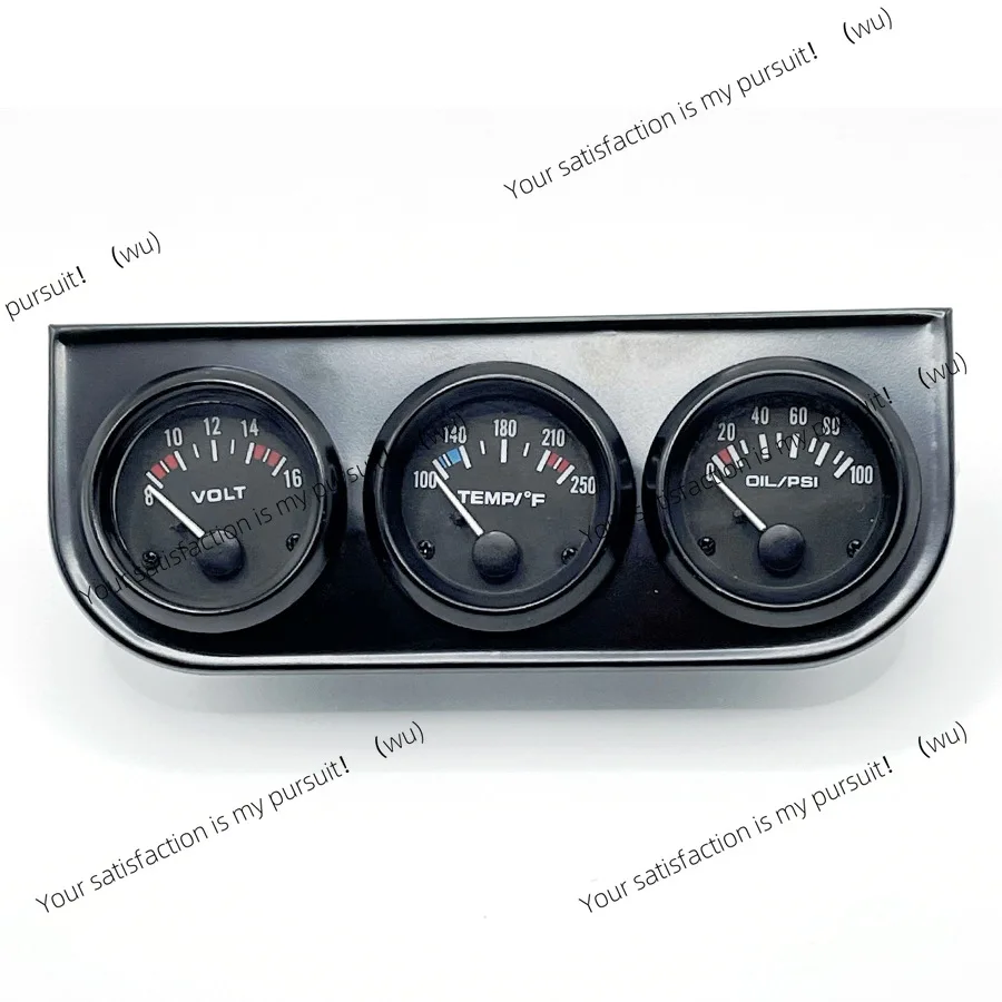 

Car modification instrument, 3-in-1 voltmeter, water temperature meter, oil meter, black cover, black frame, white shell
