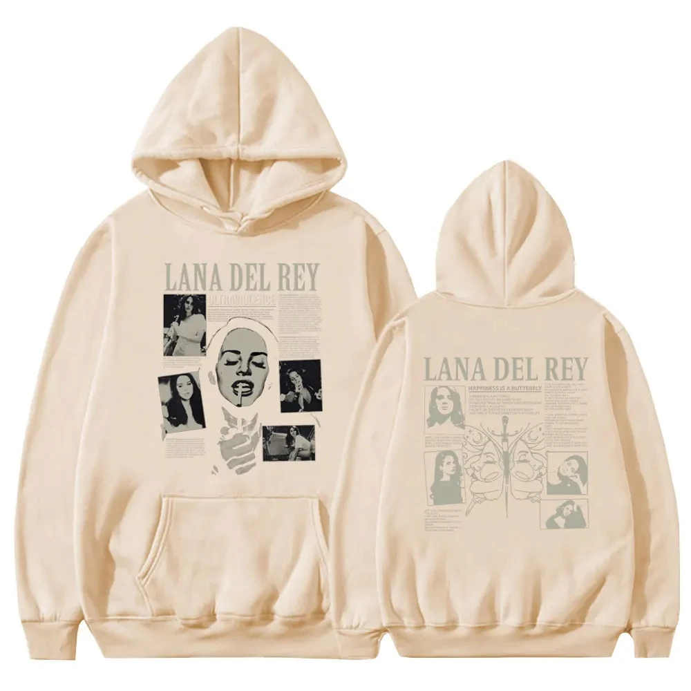 Fashion Singer Lana Del Rey Herren Hoodie Herren- und Damenmode Einfacher Langarmpullover Street Trend Großes Sweatshirt