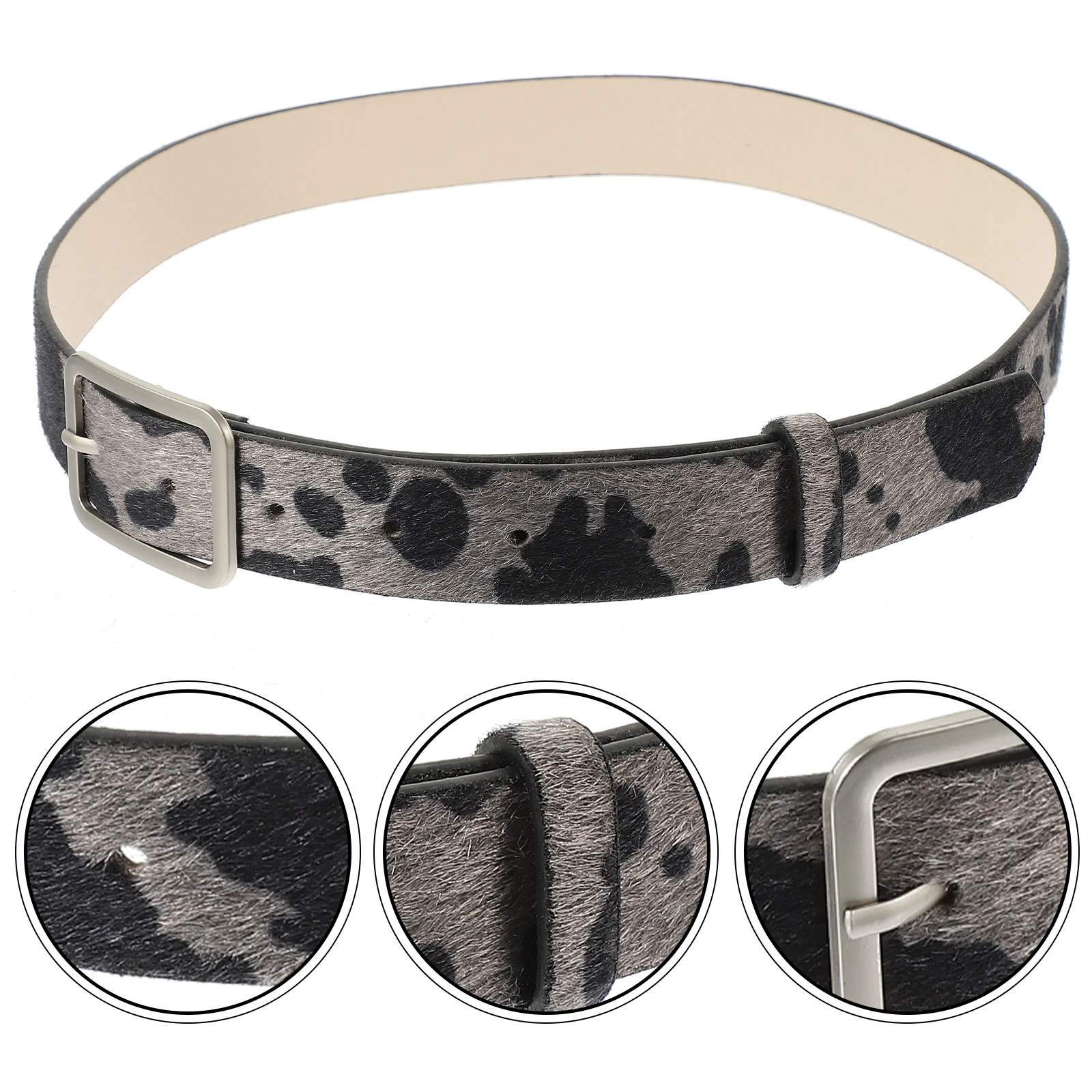 Cinturón con estampado de animales y estampado de vaca para mujer, cinturón occidental para mujer, pantalones vaqueros ajustables, estilo elegante, ligero y duradero