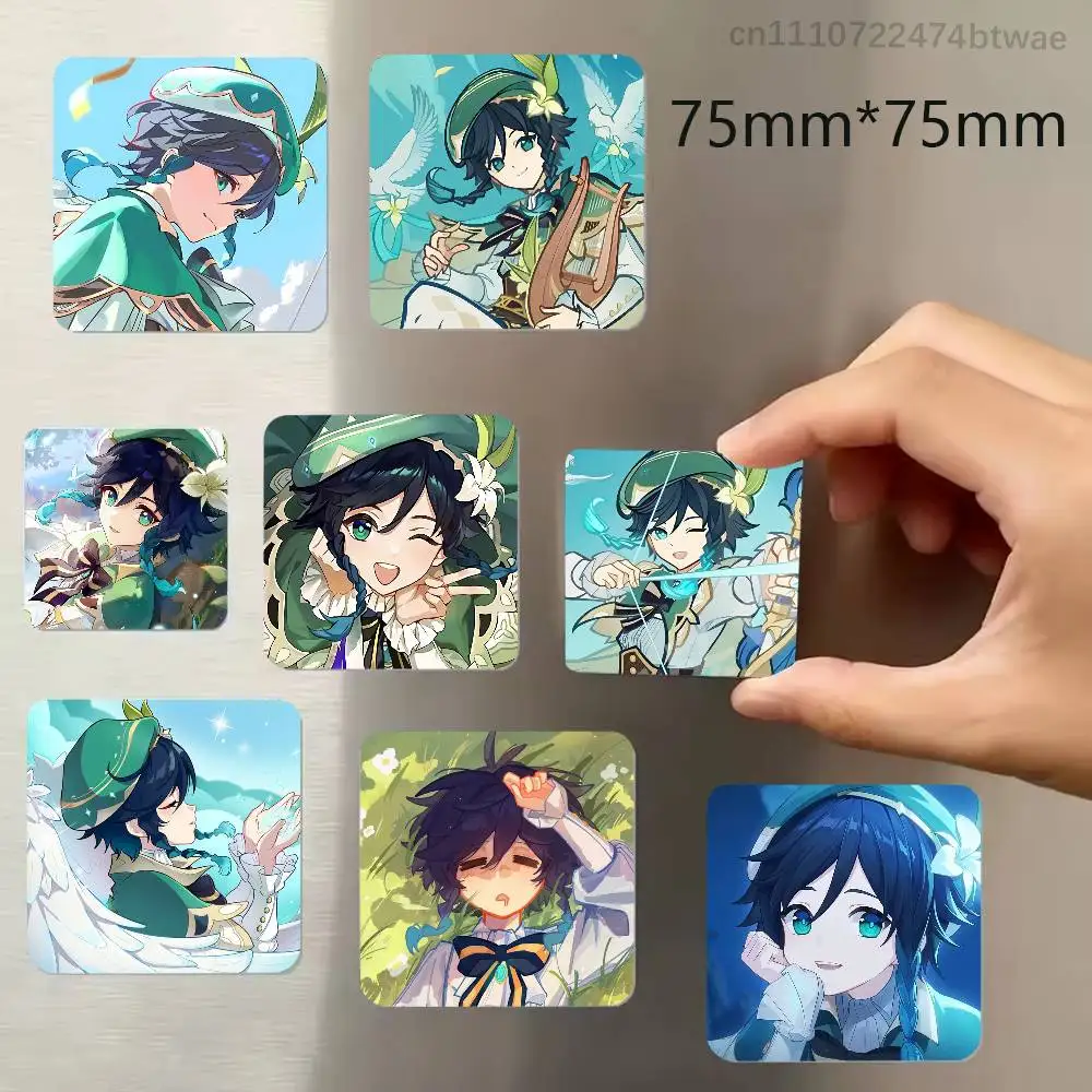 Genshin Impact V-Venti Refrigerator Magnet Square Stickers Can Be Used To Personalize Are Ideal Keepsakes Or Gifts
