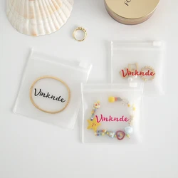 100 sztuk luzem własne logo pierścień kolczyk naszyjnik opakowanie torba na zamek błyskawiczny 8x8cm przezroczysta/przezroczysta biżuteria pcv kosmetyczny Ziplock worek na kurz