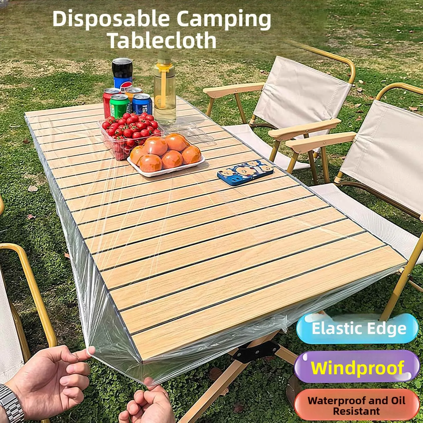 

Утолщенная одноразовая скатерть-мат для пикника прямоугольная, уличная, с эластичным краем, маслостойкая, водонепроницаемая