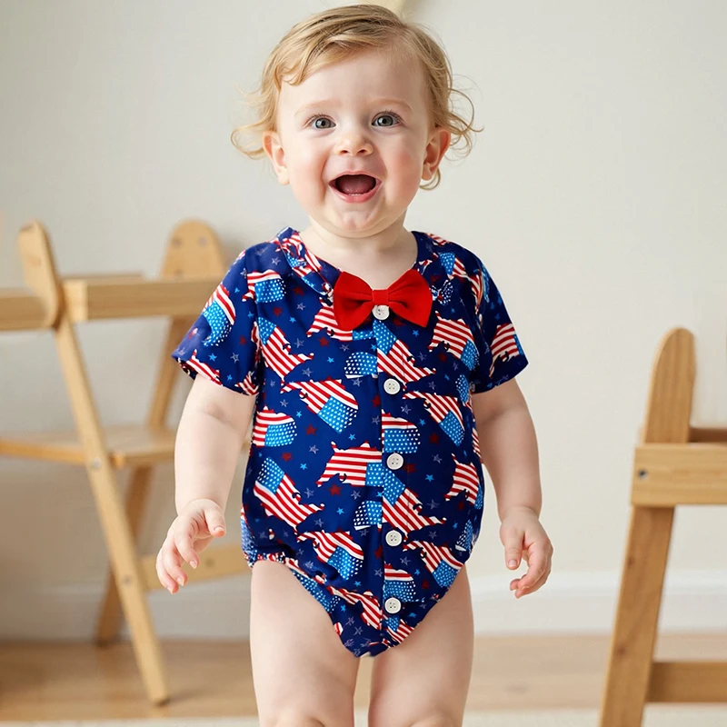 

Baby Girl 4th of July Dress American Flag Sleeveless Bowknot Tutu Skirt Independence Day Outfit 2Pcs Set Cute Summer Clothes