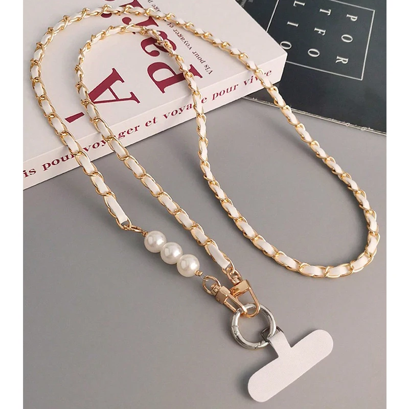 1Pc DYM Mobiele Telefoon Lanyard vrouwen Lange Nek en Schouderriem Telefoon Case Universele Lanyard Lange Crossbody Parel pickup Keten