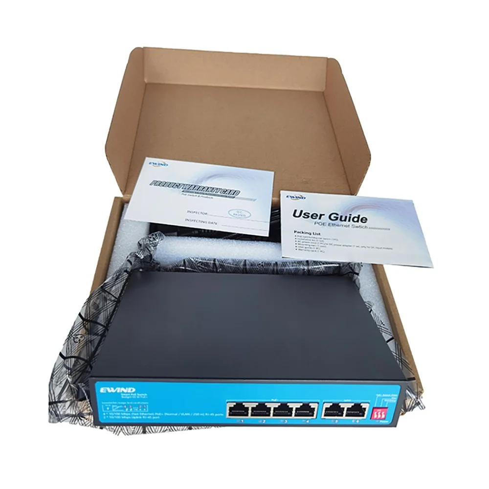 Switch POE per telecamere IP, AP Wireless, telecamera CCTV, iEEE 802.3 AF, AT, AI Watchdog, 10 mbps, 100Mbps