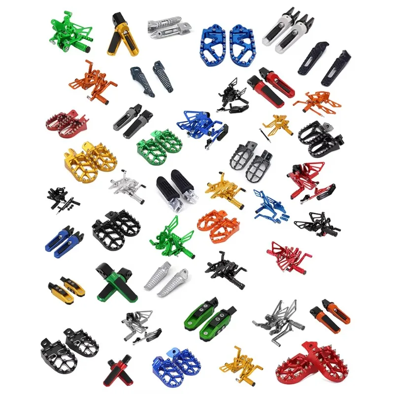 CNC Aluminum Motorcycle Foot Pegs Dirt Bike Foot Studs Aftermarket Replacement Footrest Pedals for Off‑Road Motorcycle