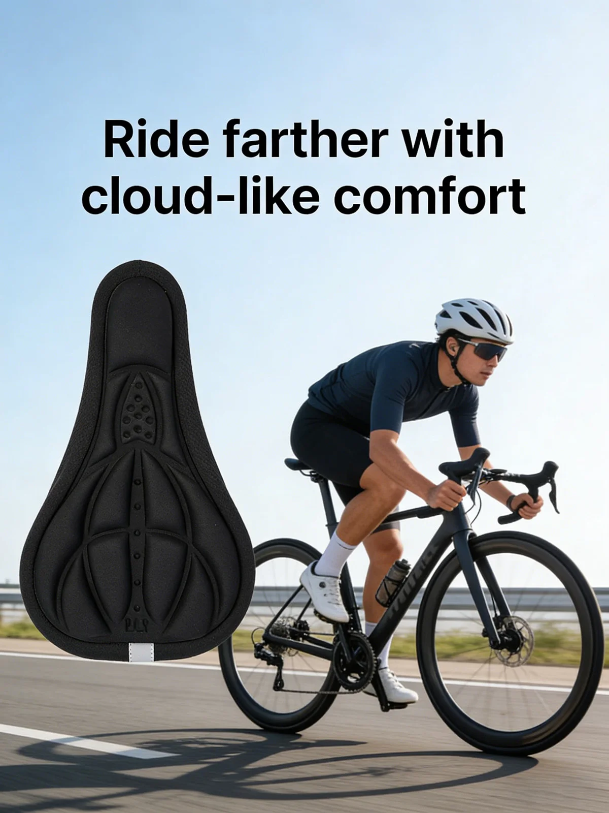 Soft 3D Padded Bike Seat Cover Cushion Sponge Foam Comfortable MTB Bicycle Saddle Accessory