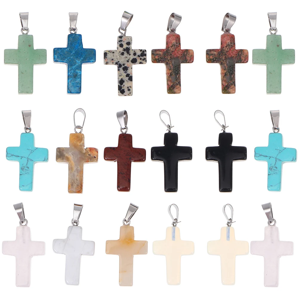 20pcs Pendant Crystal DIY Charms for Bracelets Keychain Small Size Cross Charms For Decoration Jewelry Making Accessories