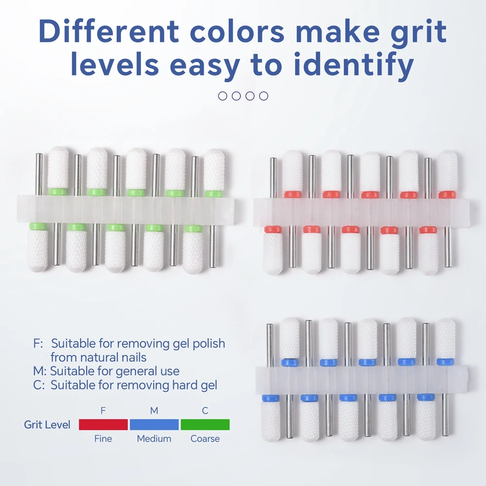 10Pcs Ceramic Nail Drill Bits Set Milling Cutter for Manicure Drills Electric Nail Files Cuticle Remove Nail File Art Tools