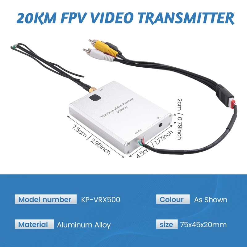 3CGRO-520Mhz 20Km FPV Video Transmitter 2W 8 Channels Analog Wireless Transmission