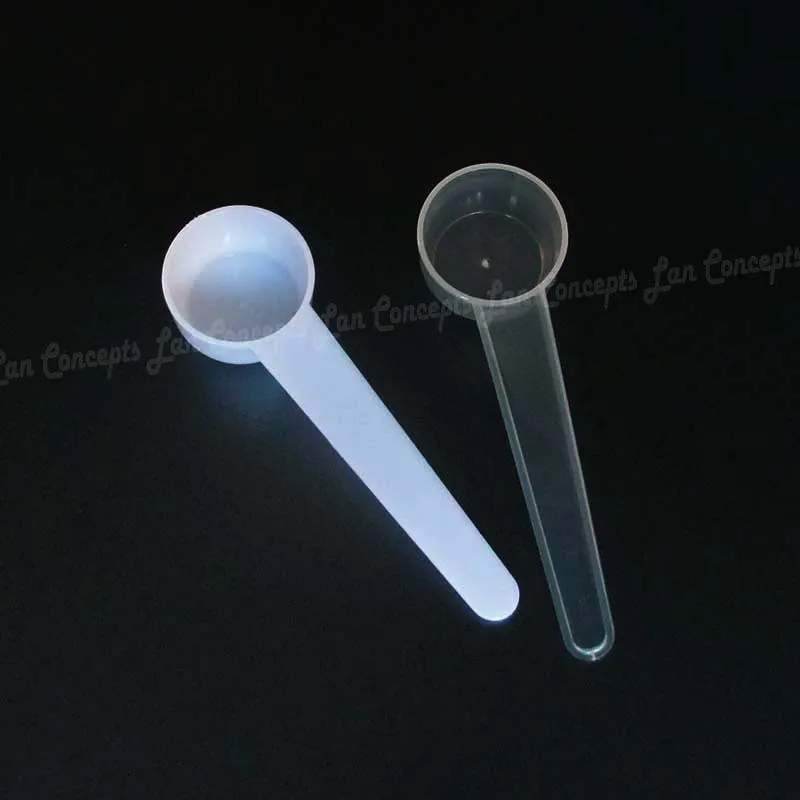 100pcs/lot 5g Measure Spoons 10ML Plastic Measuring Scoop 5 gram PP Spoon Kitchen Baking Tools - Free shipping