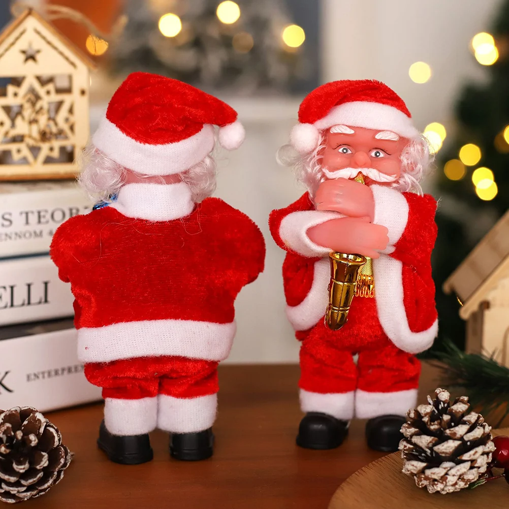 

3pcs Santa Claus Ornament Plastic Electronic Components Decorative Festive Xmas Party Home Decoration Miniature Models