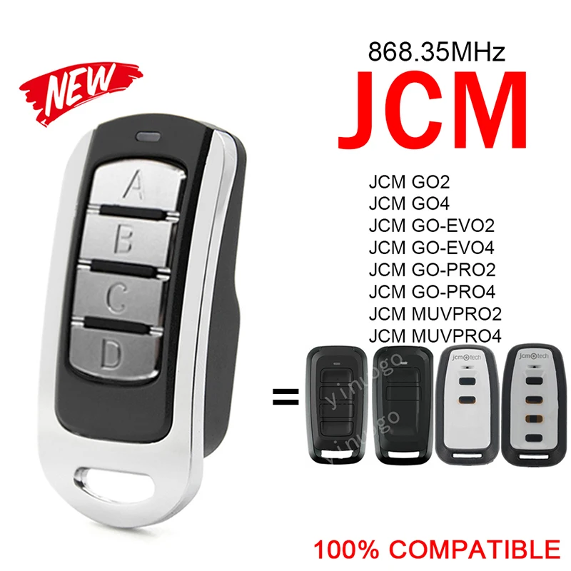 100% Clone JCM GO2 GO4 GO-EVO2 GO-EVO4 GO-PRO2 GO-PRO4 MUVPRO2 MUVPRO4 Garage Remote Control 868.35MHz Garage Door Opener