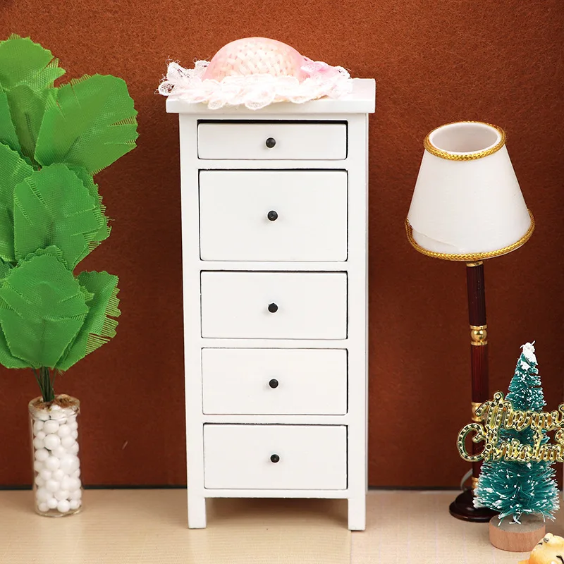 1:12 cena em miniatura branco estante armário de vidro cômoda ob11 bjd casa de boneca acessórios criativos brinquedos requintados