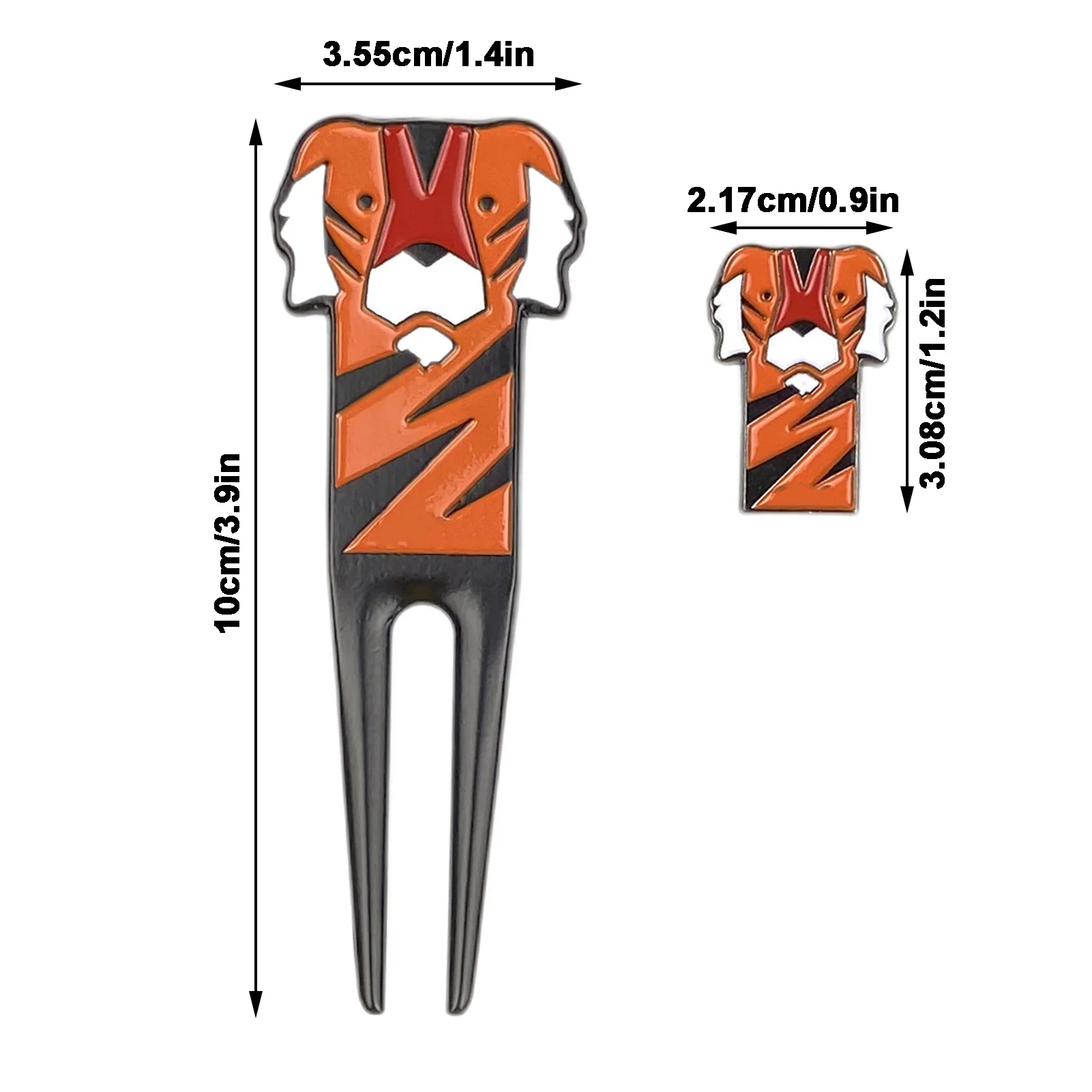 Golf Divot Repair Tool Cartoon Small Tiger Ball Golf Fork Metal Golf Divot Tool Best Choice For Professional Golfers