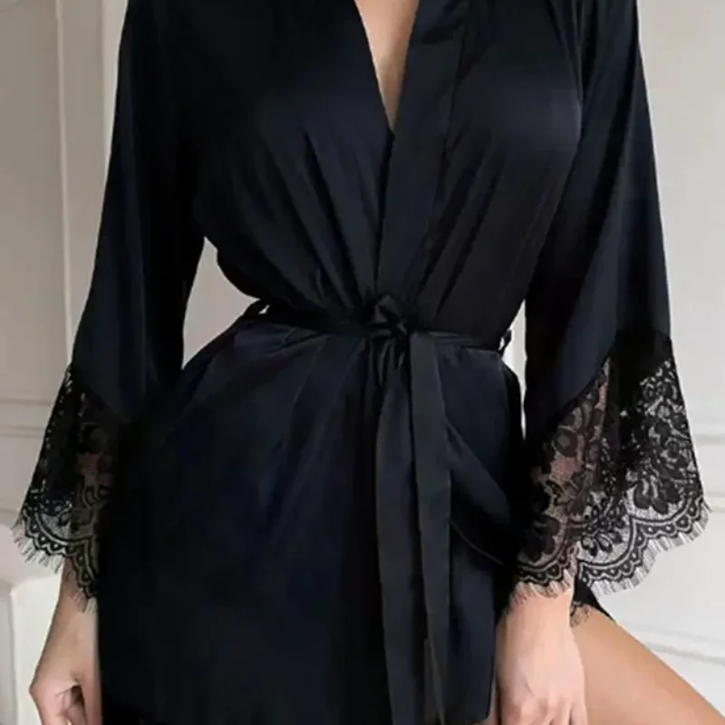 

Bestselling Sexy Lace Long-Sleeve Simple Comfortable Home Robe