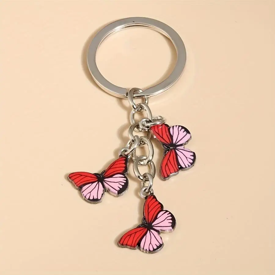 1/5/10/20/50/100pcs Butterfly Keychain Funny Positive Mini Items For students For Moms back to school Opening Ceremony Birthday