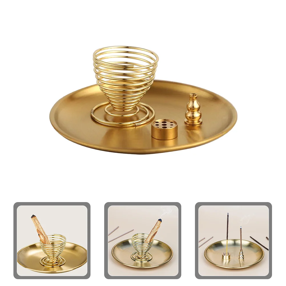 

1 set 1 Set Metal Incense Burner Tray Vintage Style Aroma Plate For Meditation Relaxation Home Decor Desktop Ornament Yoga Gift