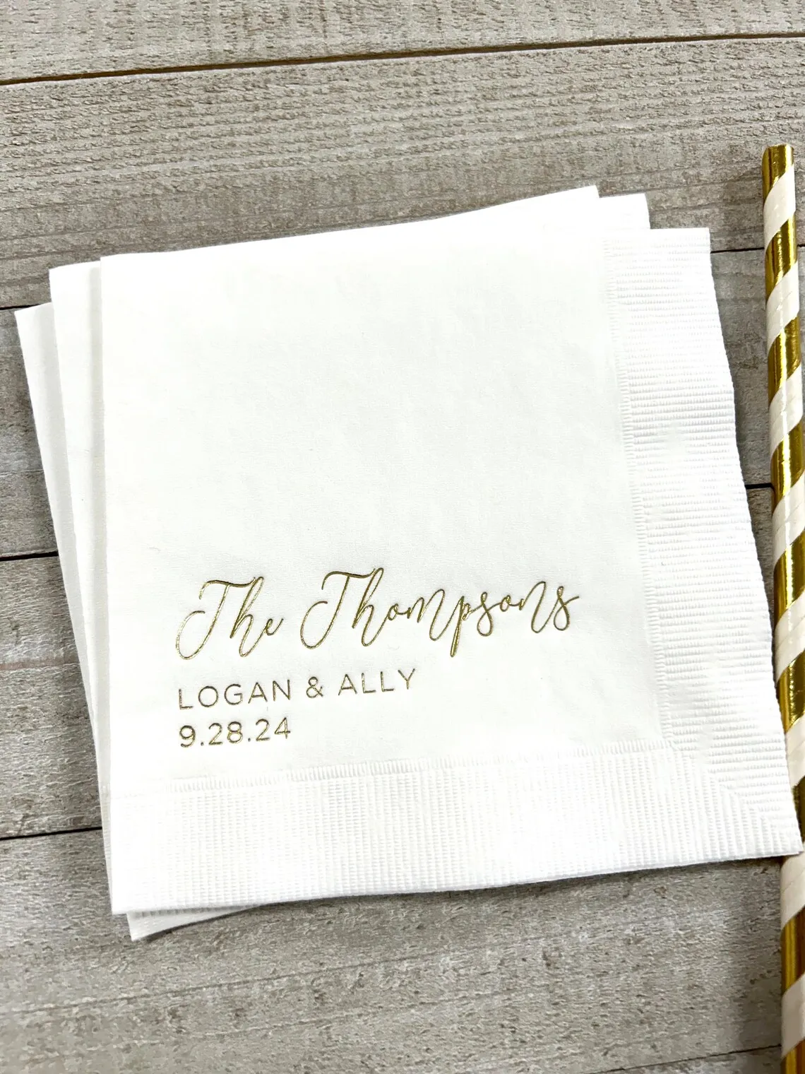 Personalized Wedding Napkins Custom Monogram Beverage Cocktail Cake Dessert Appetizers Bar Custom Printed Napkin Luncheon Dinner