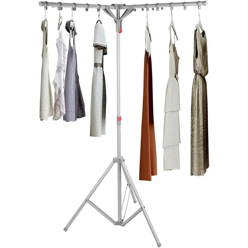 

Adjustable Height Collapsible Clothes Drying Rack - Silver Gray, Portable Indoor/Outdoor Garment Hanger