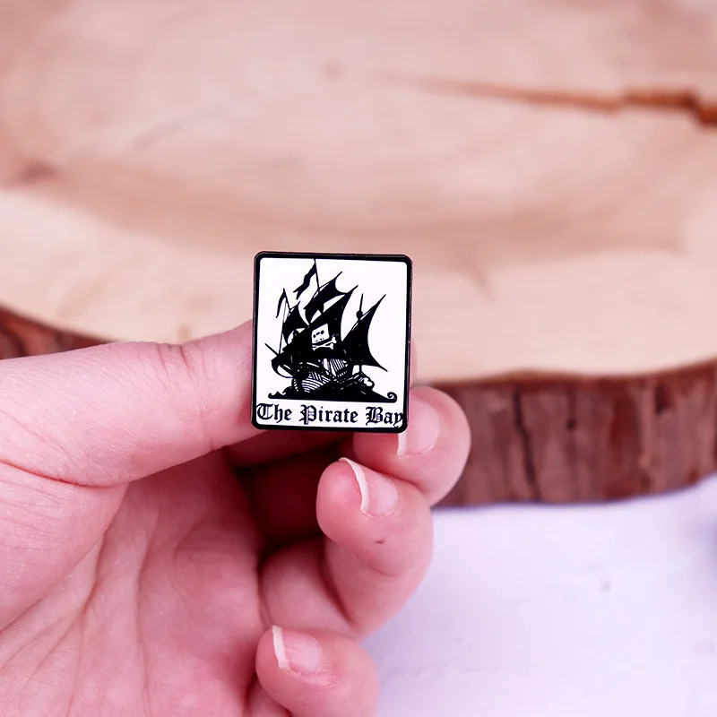 The Pirate Bay Logo Enamel Pin Funny Jewelry Gift Backpack Decoration view 4