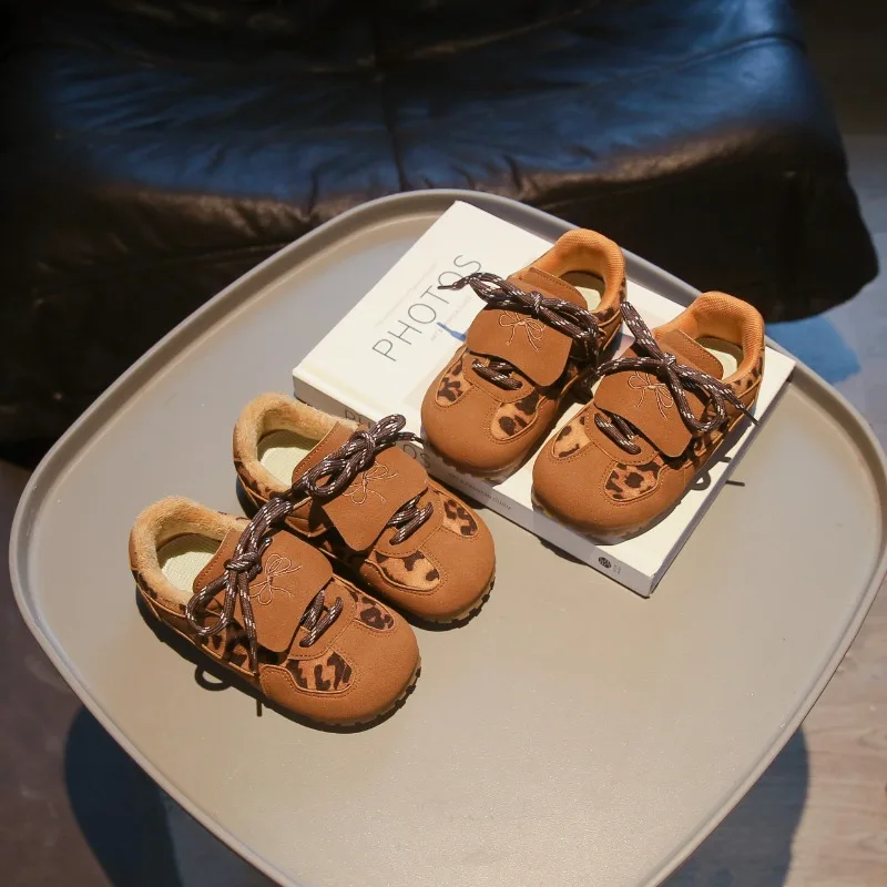 

2025 New Leopard Children's Sneakers Autumn Boys Girls Retro Leisure Sports Shoes Kids Toddler Non-Slip Comfortable Casual Shoes