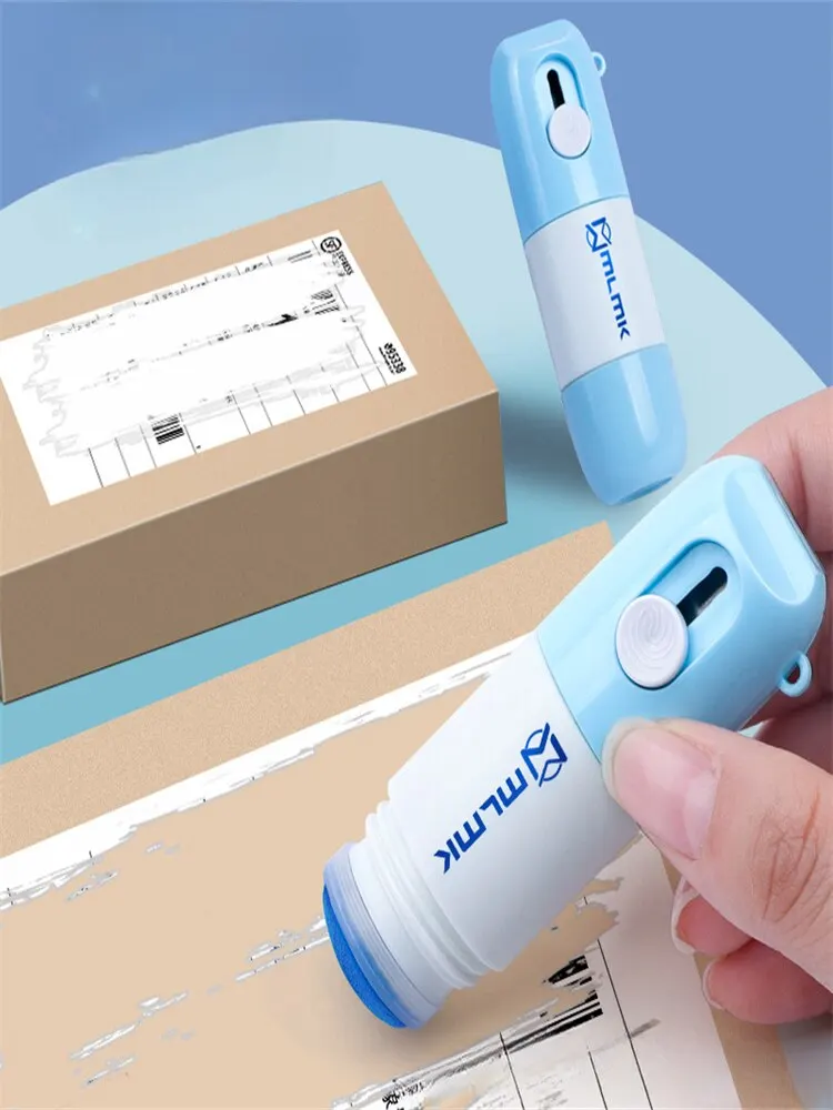 Thermal Paper Correction Fluid with Unboxing Knife Portable Durable Thermal Paper Data Identity Protection Fluid Eraser Office