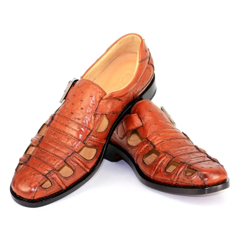 hulangzhishi men ostrich leather  shoes male ostrich  men Sandals more hole