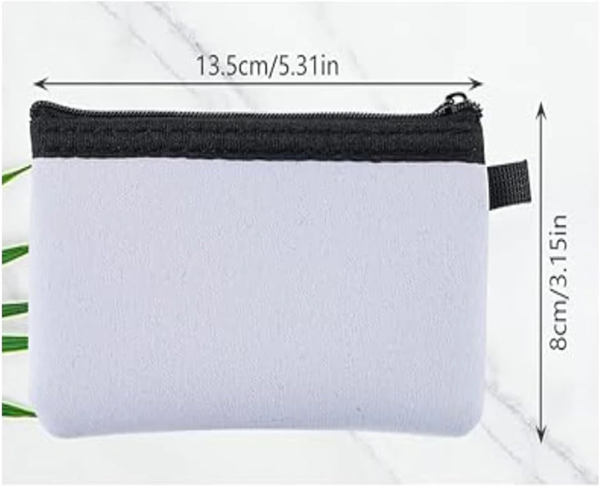 30 PCS Sublimation Blanks Neoprene Coins Purse Bag DIY Heat Transfer Print Card Holder Bag Zipper Toiletry Pouch Case