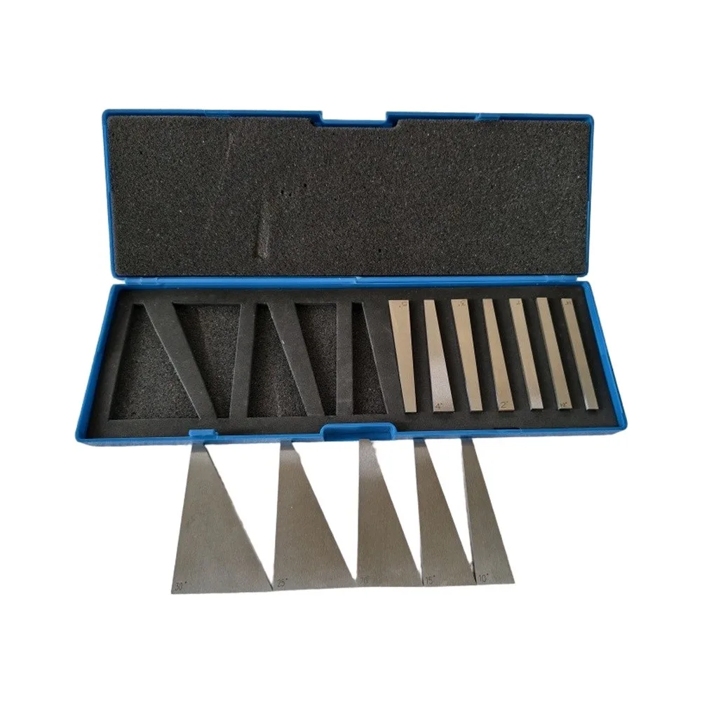 Angle Inspection Block Set 12PCS Steel Blocks from 0.25 to 30 Degrees Accuracy Ground for Machining and Calibration