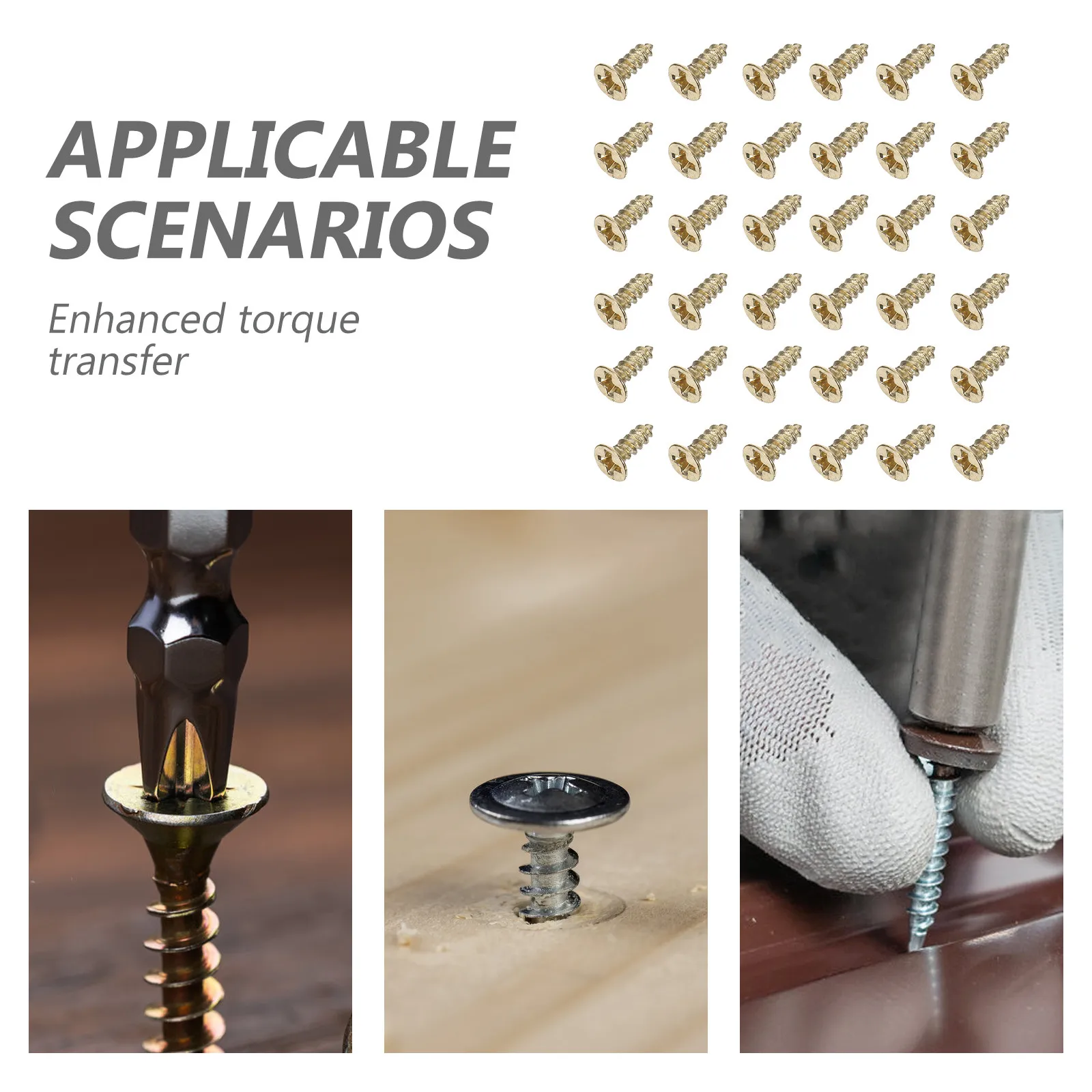 4250Pcs Brass Countersunk Self Tapping Screws Cross Head Vintage Cabinet Hardware for Furniture Restoration Drawer Pulls