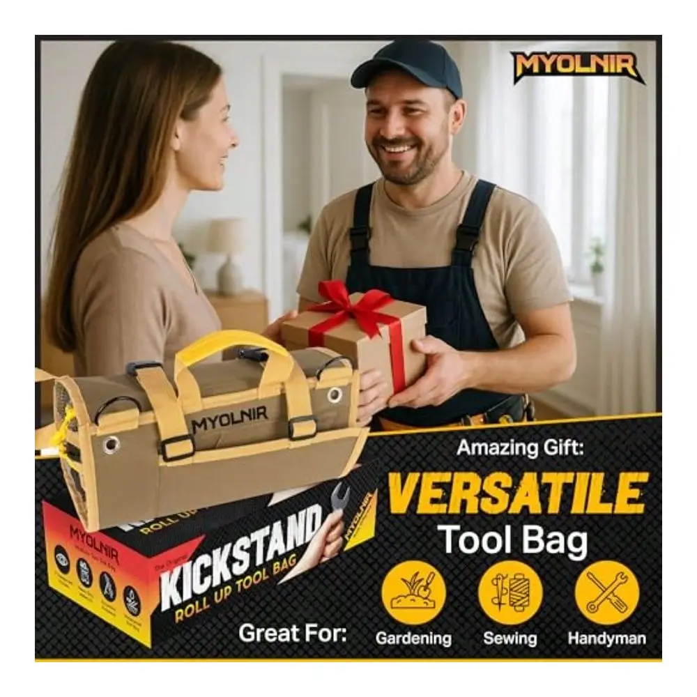 

Up Tool Bag Organizer With Kickstand Compact Heavy Duty Motorcycle Tool Roll Bag Organizer Portable Rollup Toolbag With Magneti