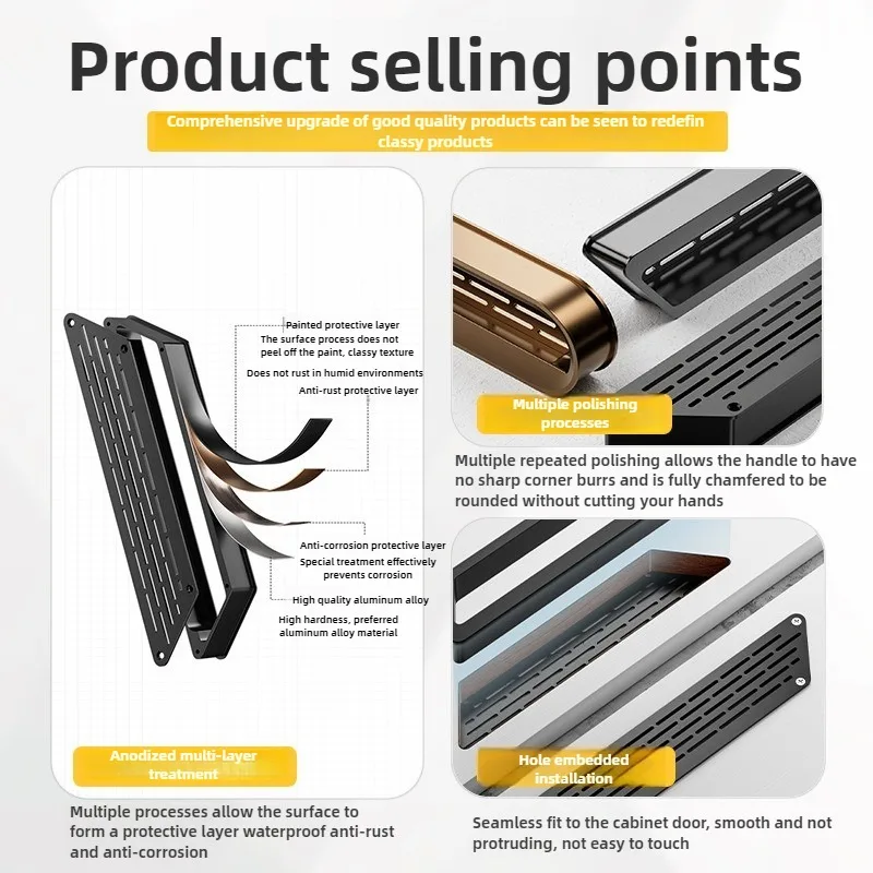 1 PCS Aluminium Alloy Handle Ventilation Grille Circular Closet Core Vents Rectangular Wardrobe Shoe Cabinet Ventilation Grid