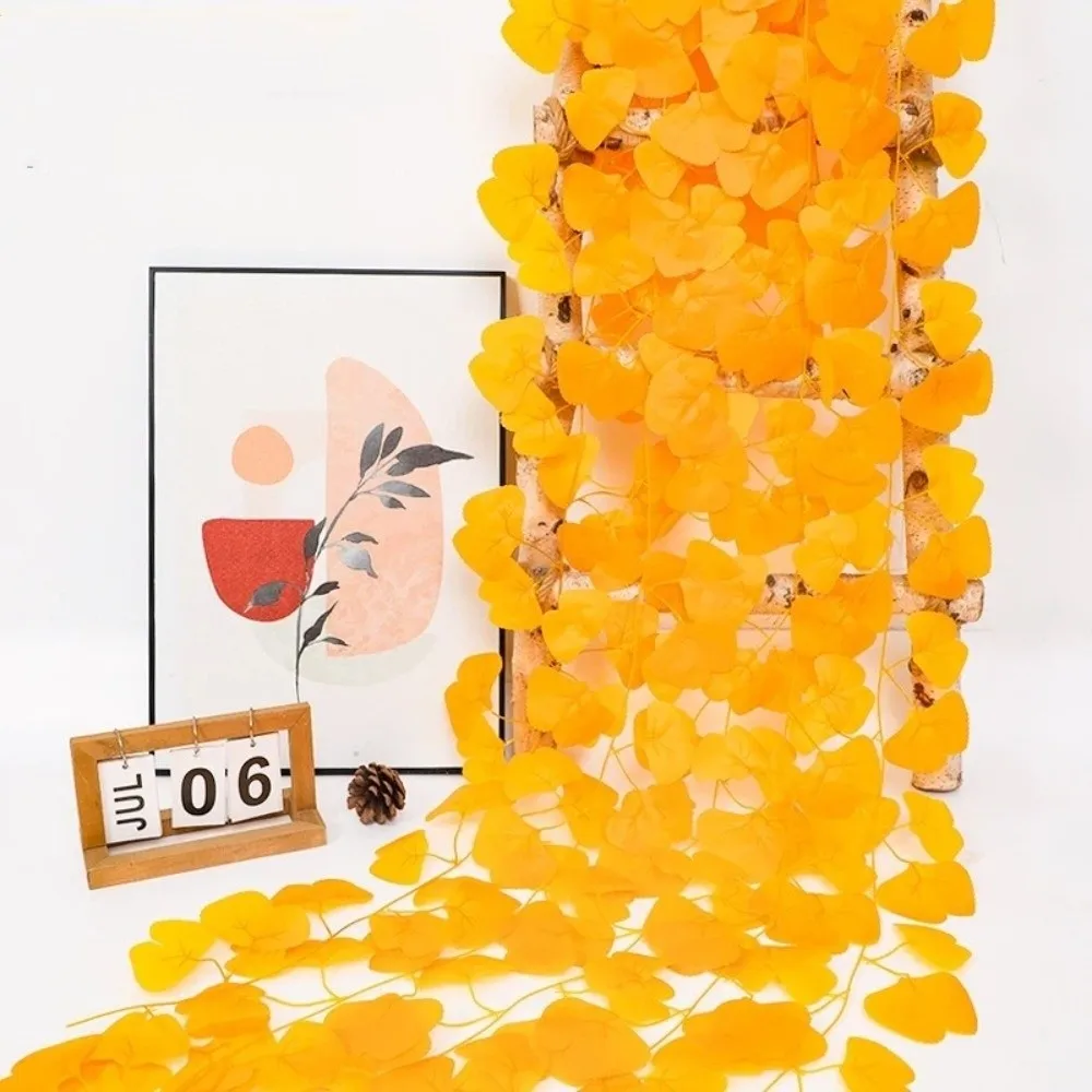 

Handmade Artificial Ginkgo Leaves Vine Waterproof Realistic Simulation Plant Vine Lifelike Hanging Leaf Garland